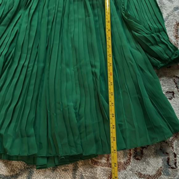 Jessica Simpson long sleeve mini dress pleated green size medium - Picture 7 of 8